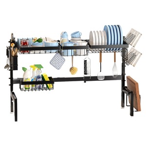 Escurridor de Platos Extensible de Metal de Dos Niveles, Escurridor de Cubiertos para Lavavajillas, Organizador de Cocina, 3/4 Soportes Ajustables - Product Image 5