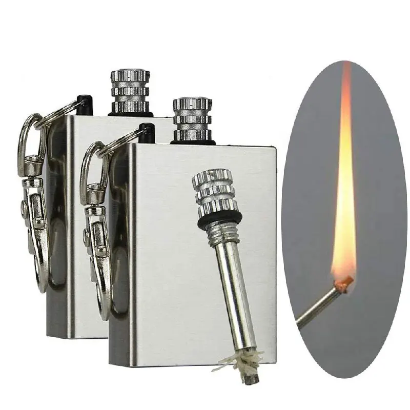 Betoyy Permanent Stainless Steel Flint Fire Starter Match Lighter