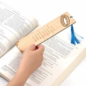 Artistic Hollow Out Eco-Friendly Wooden <b>Bookmarks</b> with Tassel Pendant Creative Multi-Functional Laser Engraved Promotional Gift - Product Image 1