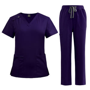 42020 High End Hospital cuello en V Spandex bambú algodón orgánico Scrubs traje vestido mujer pakistaní mujeres trajes - Product Image 3