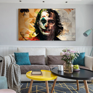 Tableau mural décoratif <span class=keywords><strong>de</strong></span> luxe, portrait <span class=keywords><strong>de</strong></span> clown graffiti inspiré <span class=keywords><strong>de</strong></span> <span class=keywords><strong>films</strong></span> <span class=keywords><strong>célèbres</strong></span>, impression sur toile, cadre sans bordure en diamant <span class=keywords><strong>de</strong></span> cristal, effet huile - Product Image 3