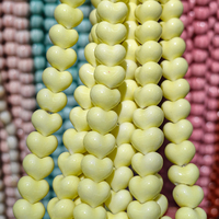 Perles en céramique en forme de cœur, finition brillante, perles en forme de cœur 3D, perles en vrac pour la fabrication de bijoux, bracelets, colliers, vente en gros directe d'usine