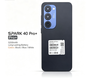 TECNO SPARK 40 Pro+ 5G Smartphone, Batería de 5200mAh para Juegos, Doble SIM, Android 13, Colores Negro, Azul y Blanco - Product Image 1