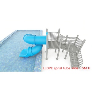 Tobogán de Agua en Espiral de Plástico de 1.5 m de Altura para <span class=keywords><strong>Piscina</strong></span> y Área de Juegos Acuáticos, Certificado de Seguridad EN1176 CE - Product Image 2