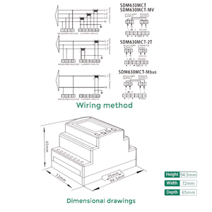 Medidor de energía inteligente multifuncional tipo riel de guía Medidor inteligente de 3 fases para inversor solar <span class=keywords><strong>Growatt</strong></span> - Product Image 4