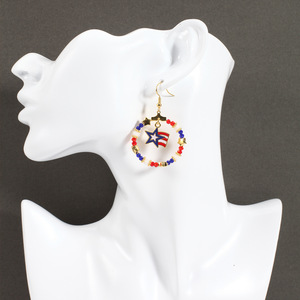 Pendientes del Día de la Independencia Americana, 7 de julio, con la bandera estadounidense en rojo, blanco y azul, para el Día de los Caídos y el Día de los Veteranos - Product Image 3