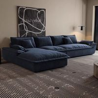 Canapé en tissu doux haut de gamme en forme de L, meubles de salon, canapé en bois moderne et luxueux avec fauteuil de détente, canapé design minimaliste