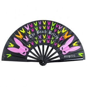 13 Inch <b>Bamboo</b> <b>Crafts</b> Large Clap Festival Folding Fans for Line Dance Popping for Boots on the Ground Clack Fan - Product Image 1
