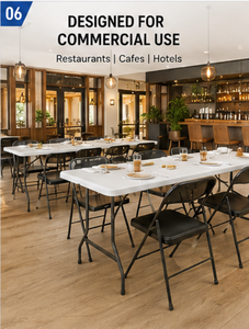 USA DELIVERY Commercial <b>Plastic</b> Folding <b>Table</b> 4FT 5FT 6FT 8FT – Portable HDPE Banquet <b>Table</b> for Restaurant Events BIG PROMOTION - Product Image 6