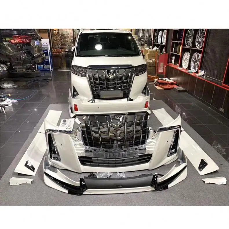 Para Vellfire/Alphard Body Kit Montaje de parachoques delantero Actualización TRD Style Body Kits para Alphard 30 Series 2015-2019