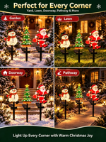 Lampes solaires LED de Noël à brancher dans le sol, panneau solaire haute luminosité IP44 rechargeable pour l'éclairage extérieur du jardin et du paysage