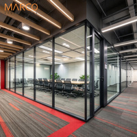 Cloison acoustique modulaire en verre, épaisseur 90 mm, cadre en aluminium, démontable, pour salle de réunion, extérieur, école, gymnase, installation facile, insonorisation