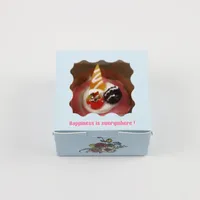 Boîtes à pâtisserie en carton blanc imprimées sur mesure avec fenêtre transparente pour beignets et gâteaux
