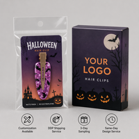 Pince à cheveux personnalisée pour Halloween, sans pli, thèmes citrouille, fantôme, chauve-souris, toile d'araignée, mariée, pour fête, vente en gros, pour femmes