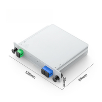 Divisor PLC SC/UPC 1x2 LGX ABS Cassette de Baja Pérdida RL>50dB, Baja PDL Monomodo G.657A FTTH GPON ODN Telcordia GR-1221 1260-1650nm