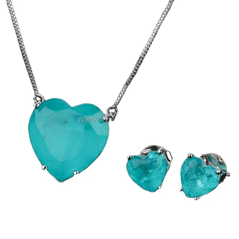 YZ bijoux de mode personnaliser Tourmaline Fusion pierre arc-en-ciel Paraiba rubis toutes les couleurs forme fusion pierre s925 bijoux en argent sterling