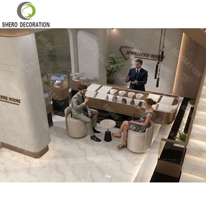 Commercial Jewelry Shop Interior Design Customized Luxury Glass Gold Stainless Jewelry Showcase Display Cabinet For Retail Store - Product Image 5