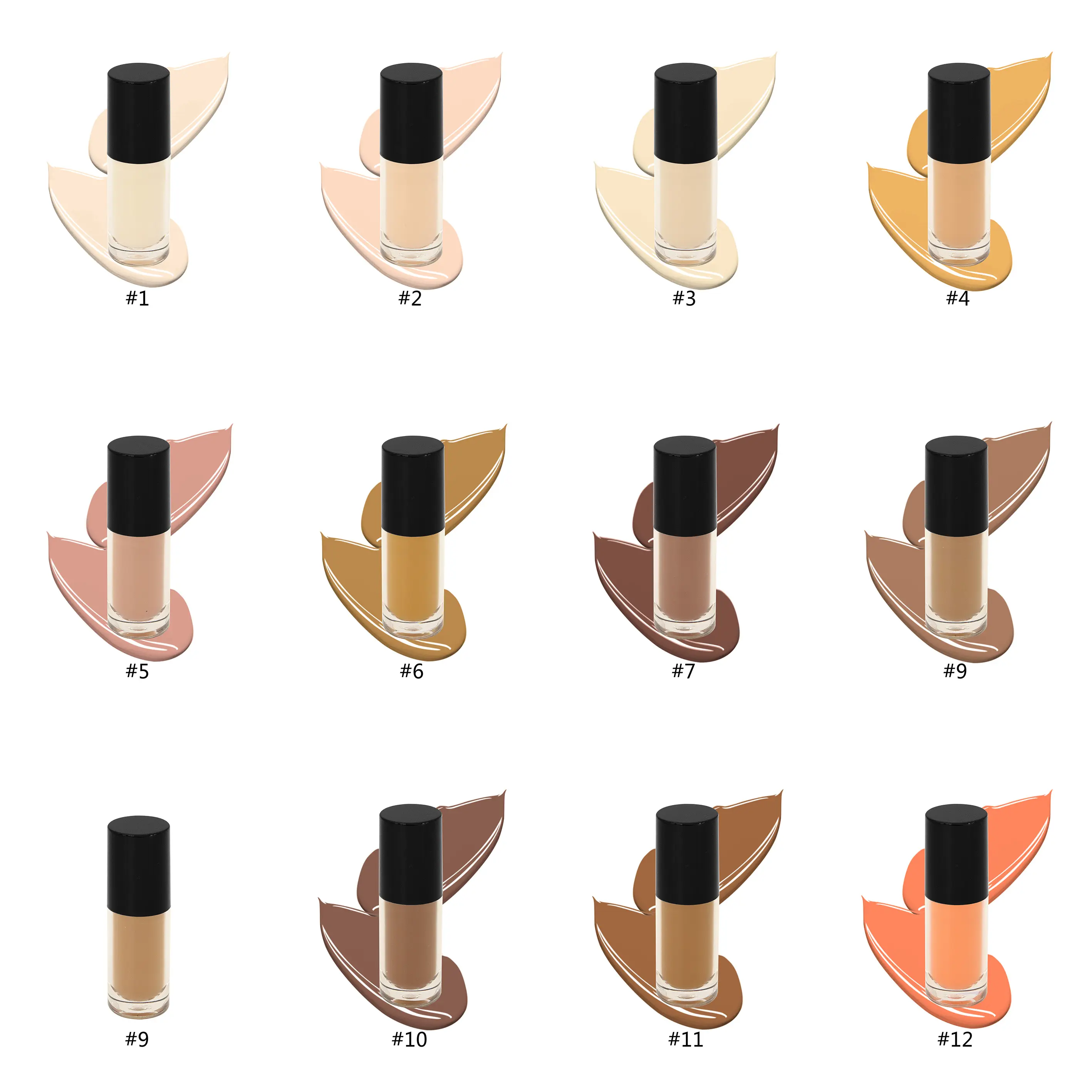 Wholesale High Definition Pro Makeup Concealer Longwear Retouch Liquid Concealer Vegan DIY 12 Colors Concealer