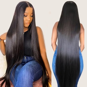 Parrucca Frontale in Pizzo HD 13x4 Liscia Naturale da 30-40 Pollici, Senza Colla, Pronta da Indossare, <span class=keywords><strong>Capelli</strong></span> Umani <span class=keywords><strong>Lunghi</strong></span> e <span class=keywords><strong>Lisci</strong></span> per Donne Nere - Product Image 1