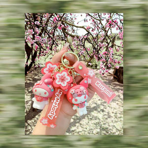 سلسلة مفاتيح كرتونية لطيفة بالجملة من السيليكون الناعم ثلاثي الأبعاد والبلاستيك، حلقة مفاتيح مطاطية على شكل ساكورا وماي ميلودي - Product Image 3