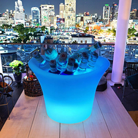 Seau à vin de glace d'atmosphère de barre lumineuse variable de LED RVB rechargeable en plastique durable pour la fête de vacances vente en gros