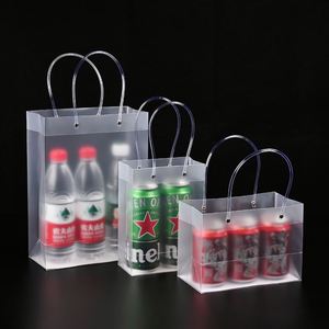 Sac de courses transparent en PP de couleur unie, modèle 520 de la marque LUOYI, avec logo personnalisé, fermeture à cordon et poignée épaisse en toile, vente en gros - Product Image 1