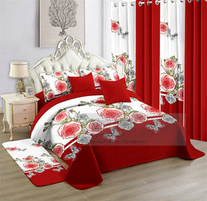 Juego de cama de microfibra King de 12 piezas, incluye cortinas transparentes, alfombra antideslizante, decoración ligera y elegante - Product Image 2