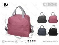 Monochrome Handheld Cooler <b>Bag</b> Insulated Neoprene Zipper Closure Food Storage - Product Image 1