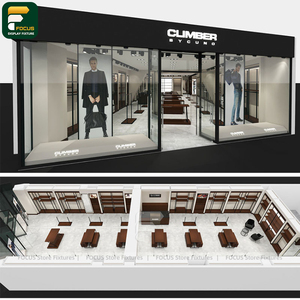 Modern Apparel Shop Display Rack Fashion Cabinet <b>Wall</b> Shelving Cashier Counter Boutique Lighting Fixture - Product Image 3