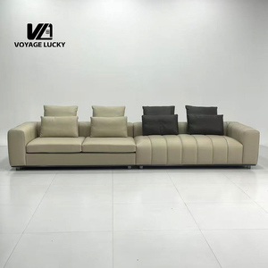 Ensemble <span class=keywords><strong>de</strong></span> canapés modulaires sectionnels modernes bicolores côtelés <span class=keywords><strong>de</strong></span> luxe VL pour salon - Product Image 2