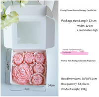 Handgemachtes Umweltfreundliches Sojawachs Aromatisches Geschenkset Heim-Pfingstrose-Rosen-Kerze Aromatherapie-Set für Valentinstag Neuartige Kerzen