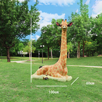 Estatua Gigante de Jirafa de Resina y Fibra de Vidrio, Escultura Animal de Alta Resistencia, Modelo Artístico Decorativo para Exteriores, Realista