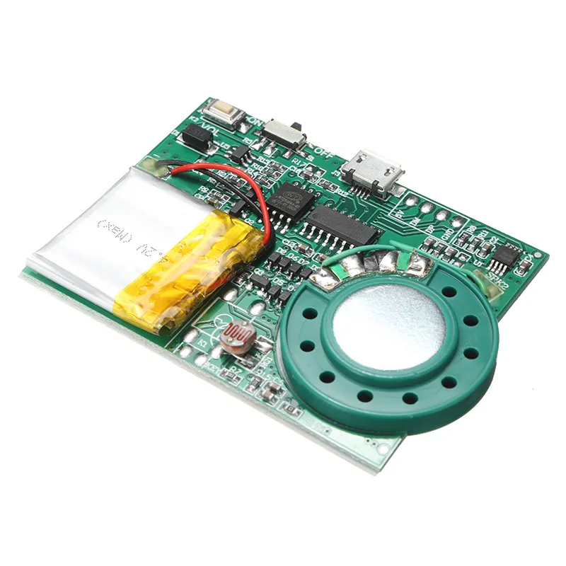 USB Music Sound Voice Recording Module Chip 1W with Rechargeable Lithium Battery for greeting card children