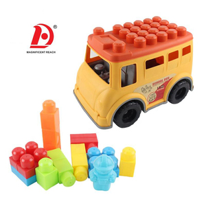 HUADA Blocchi di Costruzione Educativi in Plastica per Bambini, <span class=keywords><strong>Giocattolo</strong></span> Auto/<span class=keywords><strong>Autobus</strong></span> a Ruota Libera - Product Image 1