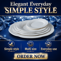 Assiette à dessert en mélamine incassable blanc pur de 8 pouces, assiette en plastique poli pour restaurant