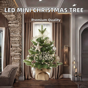 Petit <span class=keywords><strong>arbre</strong></span> de Noël de bureau en PE, 45/60 cm, avec lumières LED DIY à piles, écologique, de haute qualité, modèle Little Red Book Explosions - Product Image 4