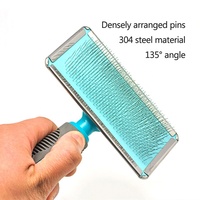 Baoli OEM Cepillo Para Mascotas 90x152MM plastique toilettage pour animaux de compagnie épingles en acier brosse chien toilettage Flexible Slicker perte brosse pour animaux de compagnie