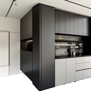 Mueble de Comedor Minimalista de Madera Maciza con Función de Refrigeración, Botelleros de Acero Inoxidable y Aluminio para Uso Doméstico o en Restaurantes - Product Image 1