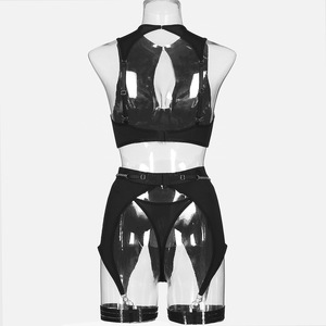 Conjunto de Lencería Sexy y Exótica al por Mayor, 4 Piezas, Color Sólido, con Cinturón, para Damas - Product Image 6