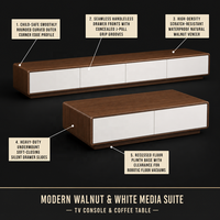 Meuble TV moderne minimaliste sur pied en bois massif pour petit salon, ensemble de meuble TV et table basse de luxe léger