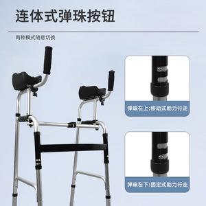 Aluminum Alloy Foldable <b>Walker</b> With Wheels Lightweight Portable Walking Aid For <b>Elderly</b> Support Assistance - Product Image 4