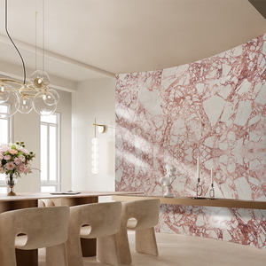 Lastre di Marmo Naturale Lucidato Rosa OEM all'Ingrosso Personalizzate e Durevoli per Interni Piastrelle Effetto Marmo Smaltato per Pavimenti - Product Image 5