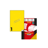 Etiquetas Autoadhesivas de Papel Amarillo de 24 Pulgadas, Rectangulares, 70x36mm, 100 Hojas A4 para Ropa, Marca MARKIN, Calidad Italiana Garantizada, Más Vendidas