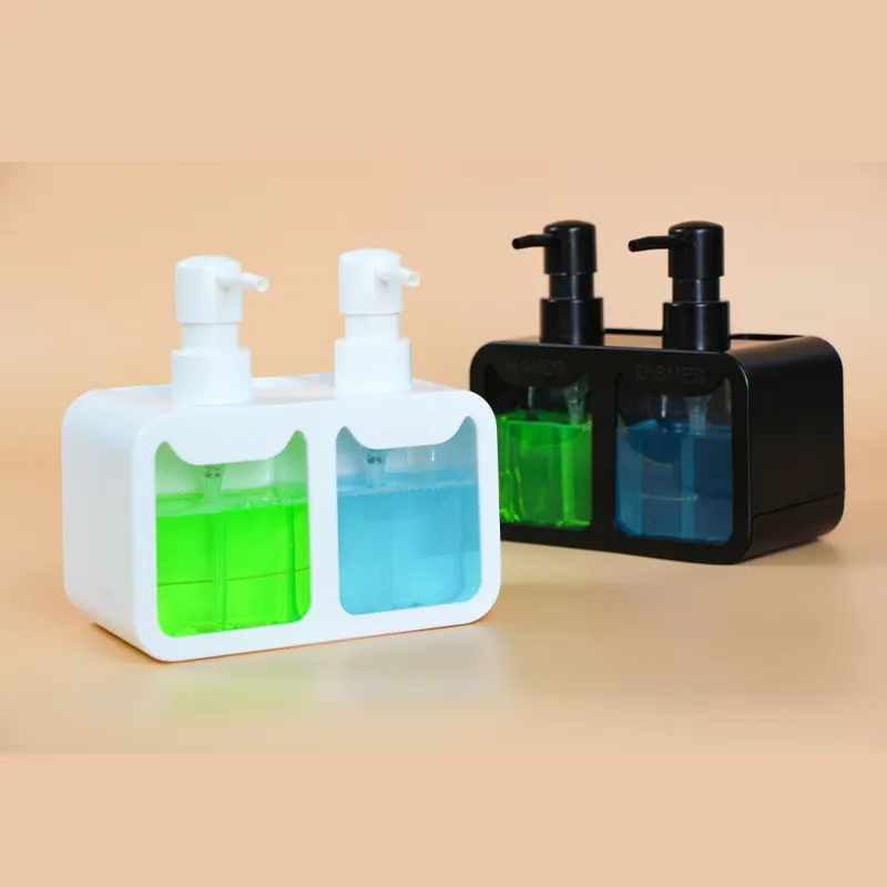 Nouveau produit 4in1 distributeur de savon multifonctionnel cuisine évier Caddy savon à main bouteille plat savon bouteille porte-éponge porte-brosse