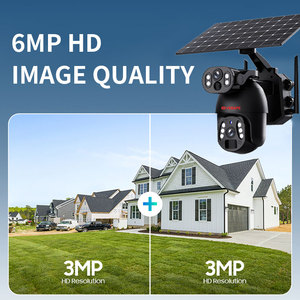 Chất lượng cao 6MP năng lượng mặt trời IP66 không thấm nước ngoài trời Camera An Ninh <span class=keywords><strong>2</strong></span> ống kính 360 PTZ hai chiều âm thanh đầy đủ màu sắc Wifi thẻ nhớ - Product Image 5