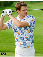 GEEDA Vêtements de golf unisexes, polo de golf à imprimé végétal, tenue assortie pour couple, vêtements décontractés d'été pour le golf et le style de vie, polo de sport, vente en gros
