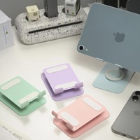 Support de téléphone en métal avec base rotative à 360°, pliable et réglable en hauteur, pour tablette, diffusion en direct, bureau, jeux, ordinateur portable