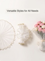 Tulle semi-transparent à bords ondulés, doux, pour emballage de bouquets, bord perlé et volanté, multicolore, surjeté, 5 yards, 45 cm, pour fleuristes et mariages