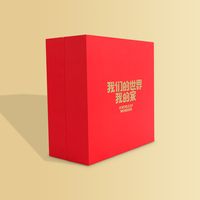 Caja de regalo mate roja de lujo personalizada, caja de cartón de papel de joyería con logotipo de embalaje, collar con tapa y base