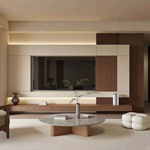 Custom-Made Contemporary Design <b>Wall</b> <b>Mounted</b> <b>TV</b> Stand Wooden Storage for Home Furniture for Living Room or Hotel/Apartment Use - Product Image 3